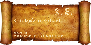Kristyán Roland névjegykártya